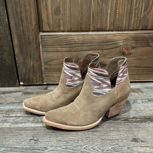 Ariat Tan and Multicolor Ankle Booties